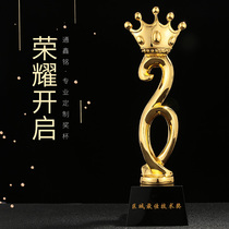 Excellent staff Trophy Crystal custom host competition metal lettering custom resin competition love Medal