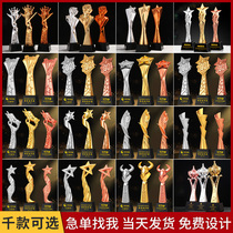 Trophy custom-made Crystal annual thumbs childrens high-grade metal custom resin five-pointed star creative Medal