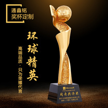 New resin gold-plated trophy custom corporate elite Awards competition commemorative prize making lettering metal