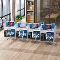  Staff desk 4-person simple modern staff workstation screen electric pin card computer desk combination training table