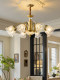 American-Style Light Luxury All-Copper Chandelier, Living Room Main Light, Vintage Style, High-End Feel, Minimalist Dining Room Light, Bedroom Light, Study Light