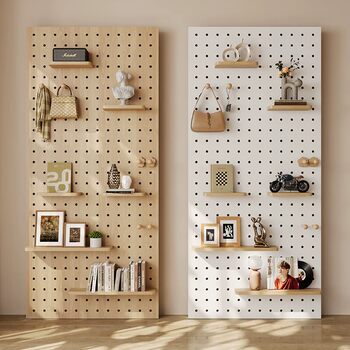 Rabbit solid wood hole board storage rack customization
