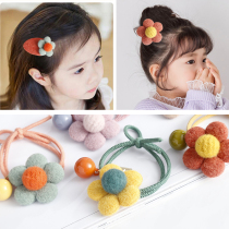 Korean version of cute children bb clip High-grade girls hair ornaments handmade fabric headdress girls hair circle hair rope bangs hair clip