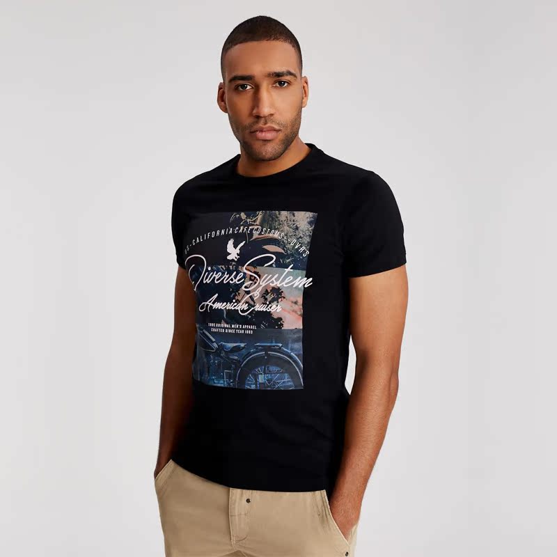 Foreign trade Original single DVRS Male Young Pure cotton T-shirt short sleeve Sport T-shirt 100 Lapped Personality Cotton Sweatshirt Student