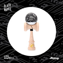 Hong Kong Friday Lion Sword 1 1 Black Sea wave Maple Kendama Rubber paint FridayKendama