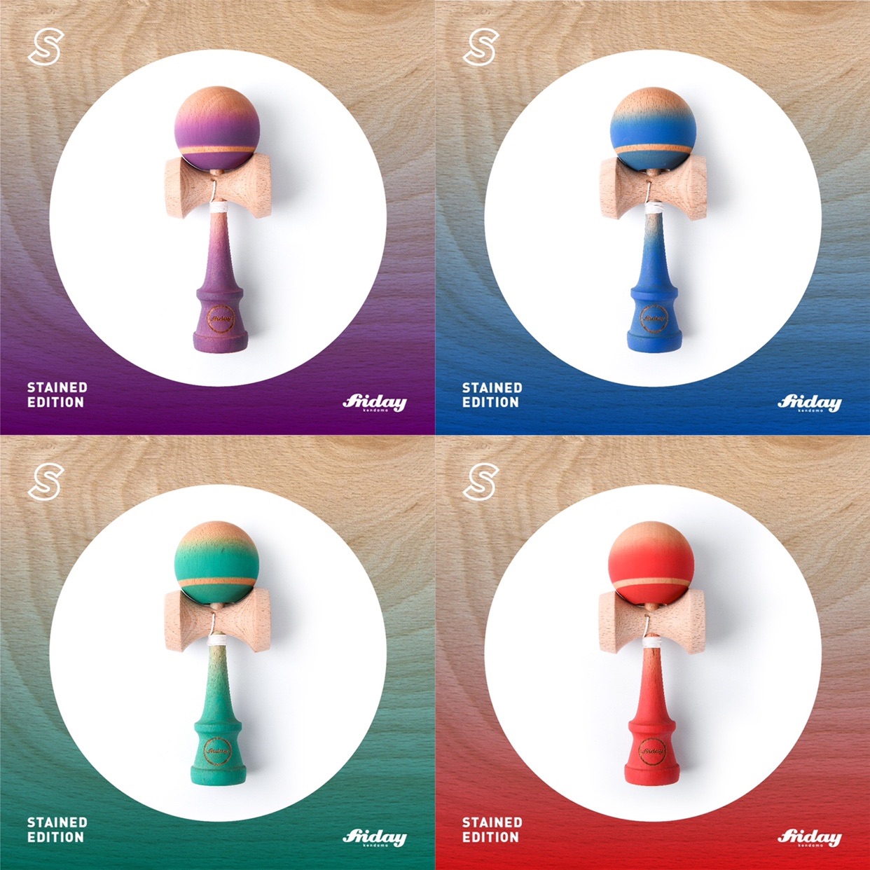 FRIDAY dyeing five colours into rubber lacquered beech wood sword jade KENDAMA competitive sisal jade