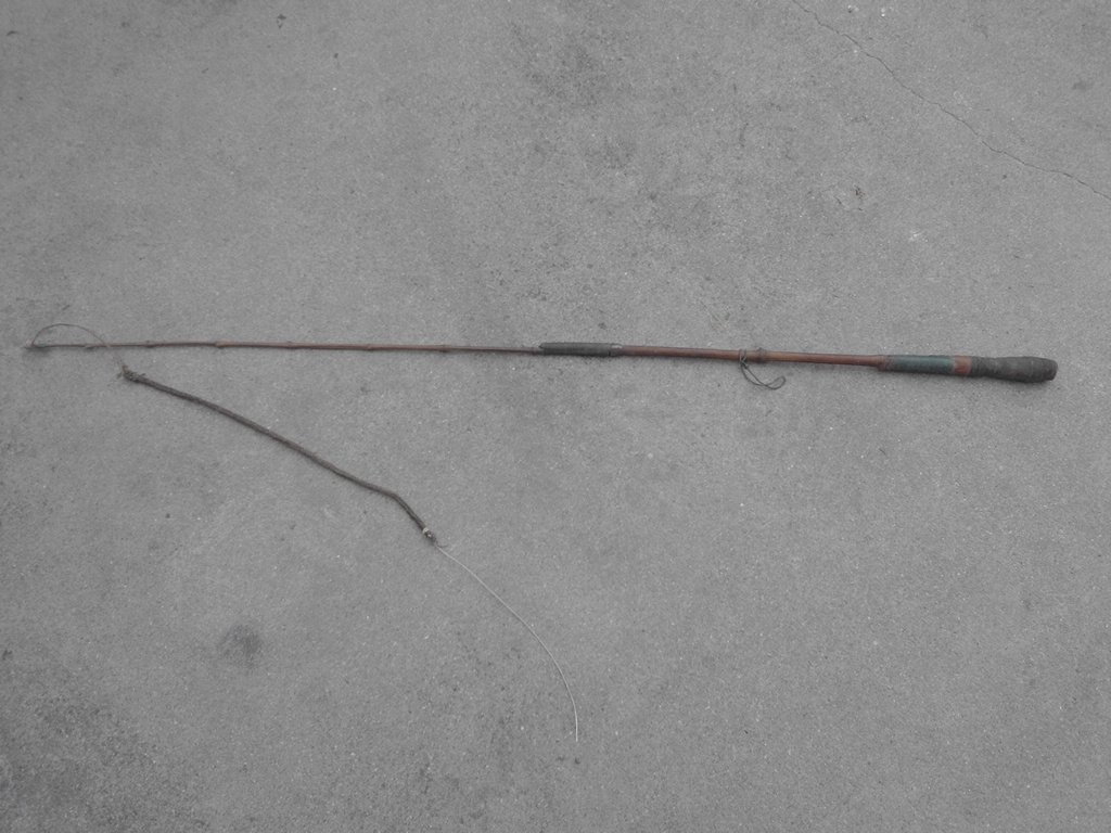 The Whip Wagons Whip and TV Props Culture Showcase Bag of the Bamboo Cow Leather made in 60s