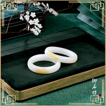 Yushifang Xinjiang Hetian Jade mutton white jade and the end of the gold sugar bracelet 56 57 58 circle does not bargain