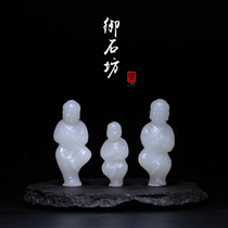 One price of Yishifang and Tian Jade mutton White Jade Qinghai Laokeng wild ditch boy pendant not bargaining on sale