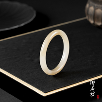 Yushifang Xinjiang Hetian Jade mutton white jade and sugar golden sugar mountain Loach back peace bracelet for sale