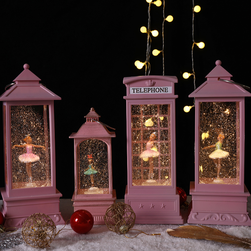 Dream crystal ball music box music box snowflake spinning dancing ballet girl children's birthday gift wind lamp