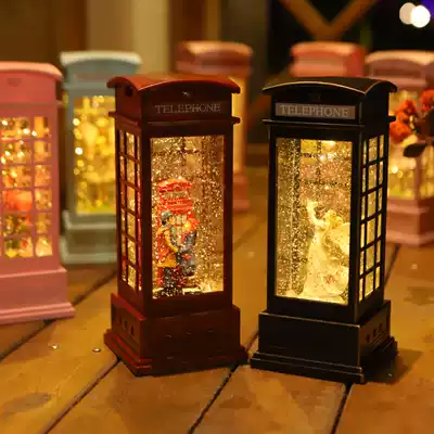 Chinese Valentine's Day Valentine's Day Snowflake Crystal Ball Music Box Couple Pavilion Box Night Light Birthday Gift
