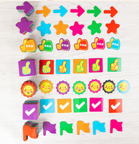 Childrens magnetic refrigerator stickers small red flower bonus stickers thumbs you awesome smiley face expression magnetic flowers soft magnetic posts