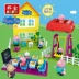 Trang chính hãng Piggy Đồ chơi Bang Bao Lego Khối Pink Pig Little Girl Nhà bé