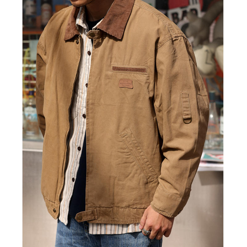 Bgyo Luqi American Retro Heavy Canvas Jacket Men's Workwear Lapel Japanese Outdoor Hunting Jacket Spring