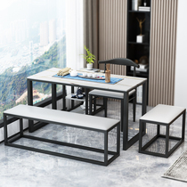 New Chinese rock board tea table and chair combination living room balcony tea table Zen Kung Fu Tea Table Office tea table