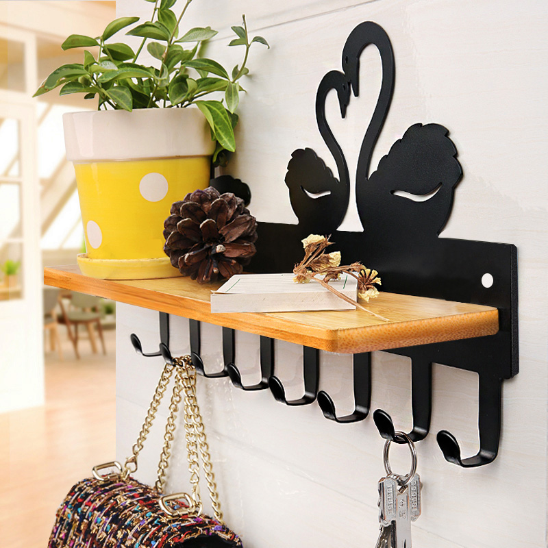 Creative Hook-Free Perforated Shelve Hanger Hung Hanger Decoration Xuanguan Door Rear Wall Load Bearing Cloak Hook Powerful Sticky Hook