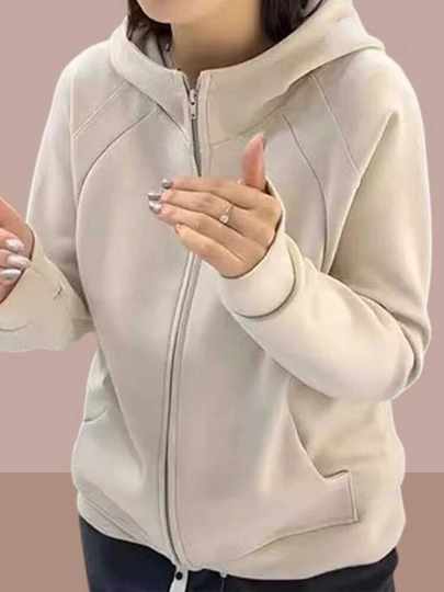 韩国秋冬新款短外套连帽卫衣女士开衫拉链上衣大码洋气加绒加厚潮