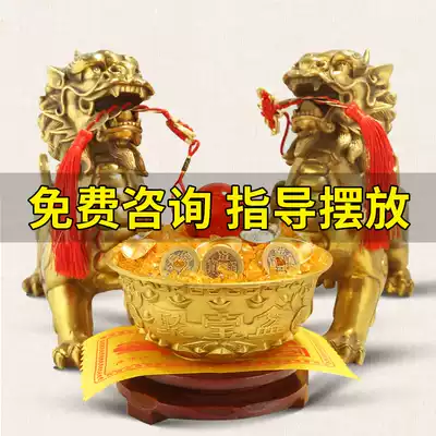 Zen Pavilion Pure Copper Brave Treasure Pins, Home Living Room Shop Office, Home Living Room Creative Decoration