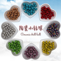 Straight ceramic small drill ball handmade earring accessories bag beaded headdress with diamond bead clothing accessories