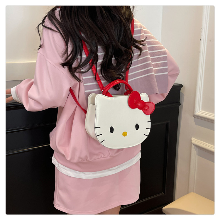 Hello kitty, милый рюкзак, сумка через плечо, портативный мультяшный картхолдер, сумка на одно плечо 荔了个谱 