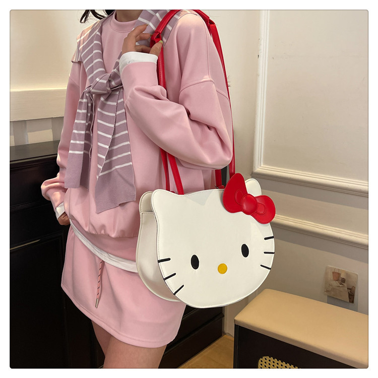 Hello kitty, милый рюкзак, сумка через плечо, портативный мультяшный картхолдер, сумка на одно плечо 荔了个谱 