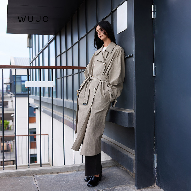 Wuuo|Late Autumn·Misty City Trench Coat Australian Cotton Wool Vintage Double-Breasted Trench Coat Women's Mid-Length 26 Autumn Wuuo|Late Autumn·Misty City Trench Coat Australian Cotton Wool Vintage Double-Breasted Trench Coat Women's Mid-Length 26 Autumn