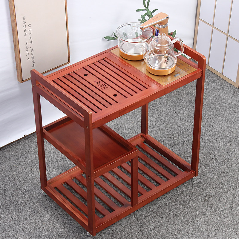 Tea table Mobile tea car tea plate household simple automatic hydroelectromagnetic oven one tea set tea several side cabinet