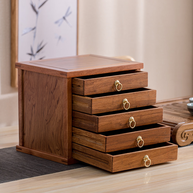 Solid wood Pu 'er tea box tea can tea set tea needle tea cone tea cake shelf tools tea tray tea ceremony accessories storage box