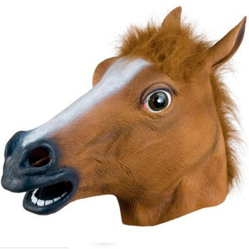 ラテックスヘッドギアパーティープレイ小道具面白い動物馬のヘッドギア cos マスクマジュン馬の頭面白いユニコーン