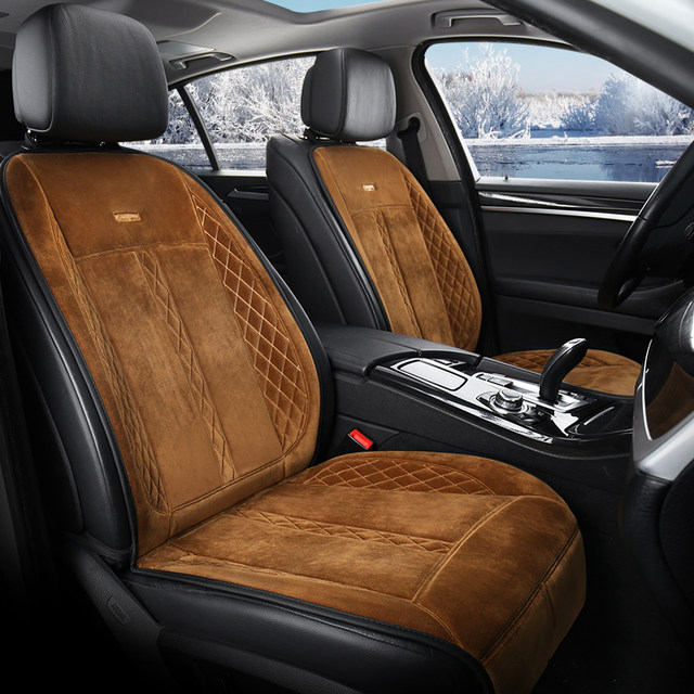 Graphene car heated seat cushion winter single seat car electric heating modified plush seat cushion 12V24V warm