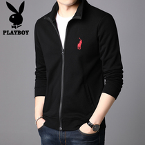 Playboy jacket mens spring and autumn cardigan sweater Casual trend sports jacket clothing autumn jacket mens clothing