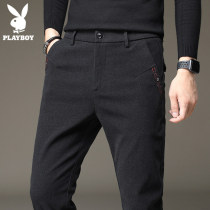 Playboy casual pants mens autumn woolen mens pants Korean trend slim small feet spring and autumn long pants men