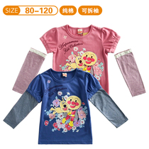 Spot: bread Superman childlike Spring Summer Cartoon Museum Childrens pure cotton universal sleeve detachable short sleeve long sleeve T-shirt