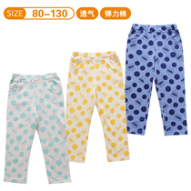 Spot: 2022 spring bread Superman childlike children Women beating bottom thin Japanese style boy pure cotton elastic long pants