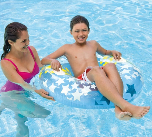 INTEX Надувной летний плавательный круг для взрослых, увеличенная толщина, 9 лет