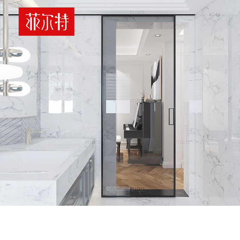 Filte single-fan hanging wheel sliding door partition kitchen moving door dressing room bathroom glass door aluminium alloy hanging sliding door