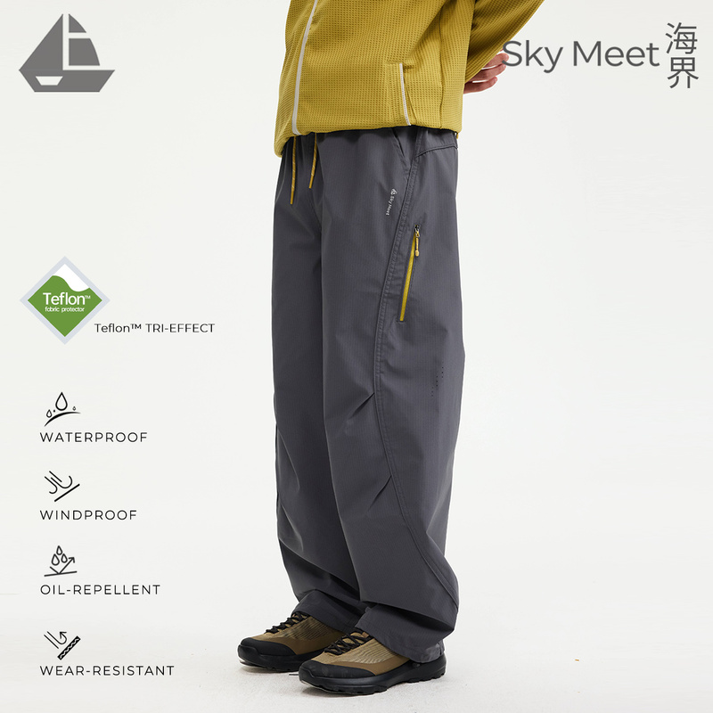 Sky Meet Outdoor Hiking Three-Proof Tactical Pants for Men and Women, Fleece-Lined, Water-Resistant, Split Work Pants, Paratrooper Pants