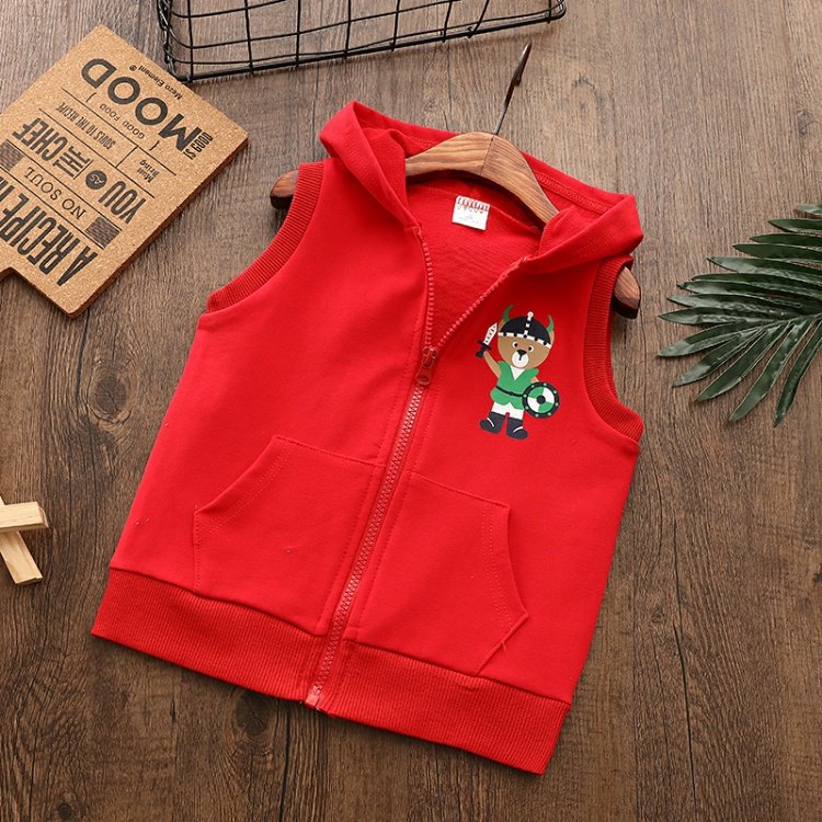 Áo vest trẻ em mùa xuân và mùa thu cộng với nhung 2018 mới cho trẻ em áo vest trùm đầu quần áo trẻ em mỏng Phiên bản Hàn Quốc của áo len trẻ em áo phao trẻ em