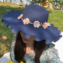 Straw hat female summer sun hat Korean fashion tide wreath big edge folding sun hat sun hat Sun Hat sun hat