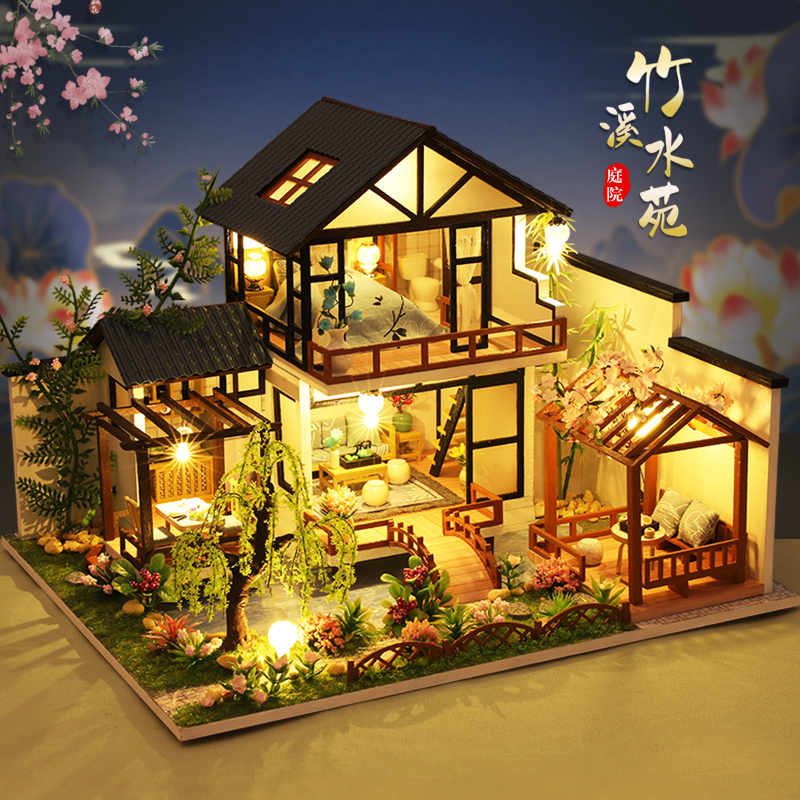 Puzzle Three-dimensional 3d Model Building Wooden Jigsaw Small House Wooden Girl High Difficulty Adult Super Hard Woman