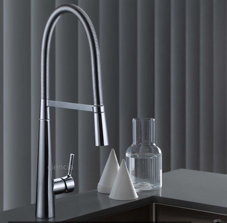 German playhome all copper cooling and hot kitchen faucet retractable spring faucet tap dragon