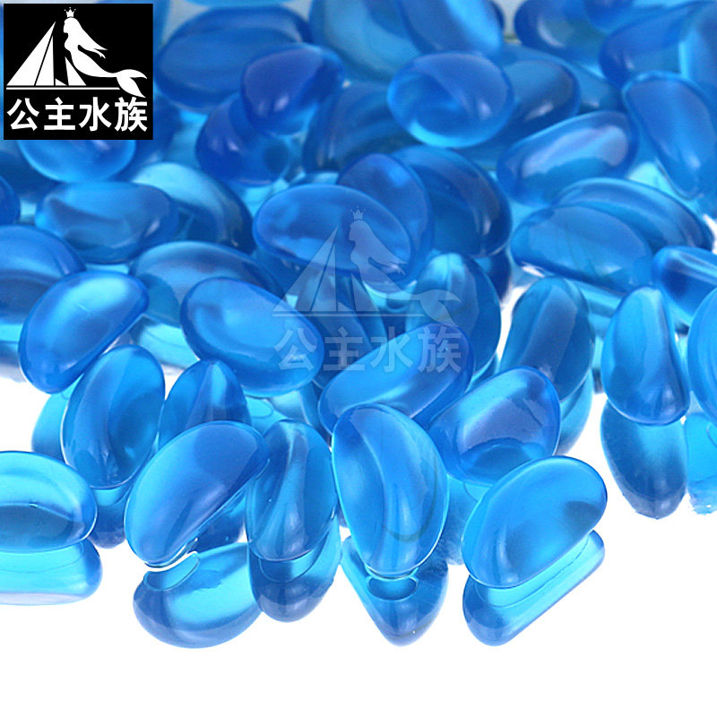 魚缸底砂造景石透明玻璃石子裝飾石頭七彩小石頭玻璃砂石水族沙子