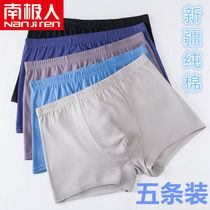 South Pole 3 5 mens underwear pure cotton briefs male increase in gattening flat corner pants pure color breathable triangle pants tide