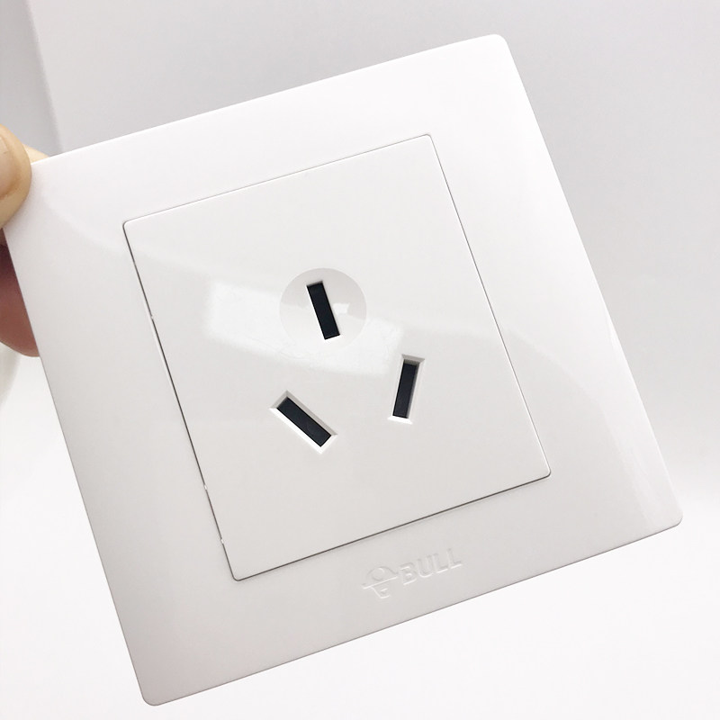 Bull 16A3 hole concealed 86 type wall socket white high-power air-conditioning water heater wall open household socket