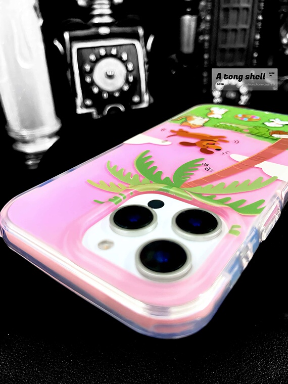 Vibrant Tropical Cartoon Animal 3D Hard Matte Anti-fall Girls iPhone Case