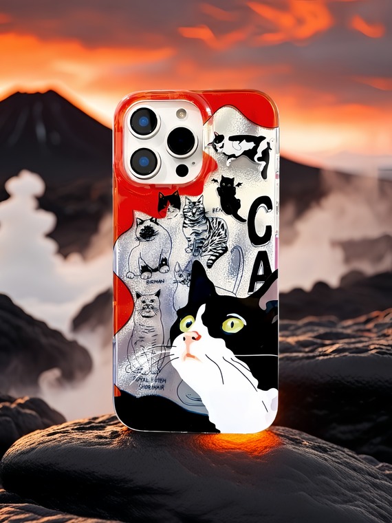 Red Clear Tuxedo Tabby Birman Cats Anti-fall iPhone Case