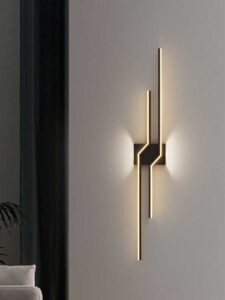 Postmodern Crystal Wall Lamp, Light Luxury Champagne Gold Bedroom Bedside Lamp, Creative Living Room Tv Background Wall 