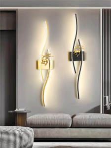 TV Background Wall Lamp Bench Bedroom Living Room Lighting Bedside Wall Lamp Simple and Light Luxury Grille Lighting Wir