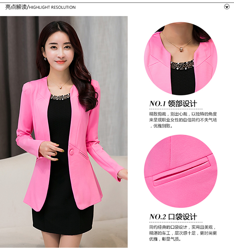 Áo khoác nữ nhỏ phù hợp với mùa xuân hè 2019 phiên bản Hàn Quốc của việc tự tu luyện trong phần dài của bộ đồ ngắn nữ dài tay phù hợp với kích thước lớn giải trí - Business Suit áo kiểu nữ đẹp 2021